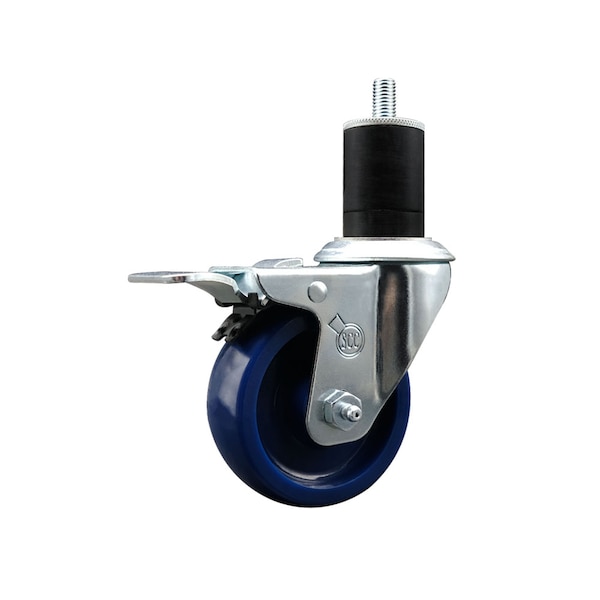 3.5'' Solid Poly Swivel 1-3/4'' Expanding Stem Caster Total Lock Brake